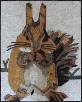 AN1843 Squirrel in Snow Fun Gift  Mosaic