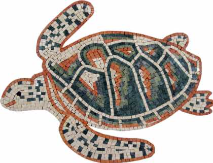 Green & Red Sea Turtle Mosaic