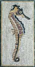 AN226 Gold & black sea horse Mosaic