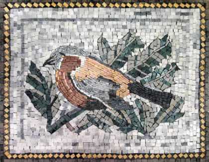 Bird in Green Leaves Mosaic