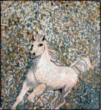 AN266 Beautiful white horse Mosaic