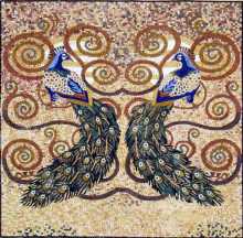 AN291 Colorful peacock symmetry Mosaic