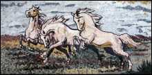 AN321 Beautiful white horse trio Mosaic