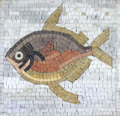 AN754 Faded multicolor fish Mosaic