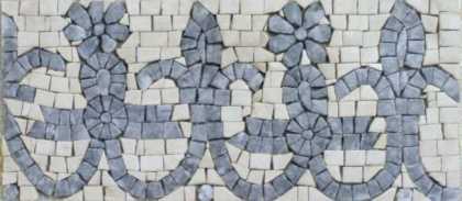 BD266 Light grey fleur de lys border Mosaic