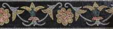 BD35 Yellow on black floral border Mosaic