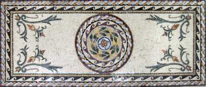 CR197 Roman leaves & flowers carpet Mosaic