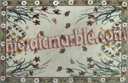 CR388 Colorful flowers and butterflies carpet Mosaic