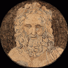 God Portrait Round Mural Wall Art Design  Mosaic