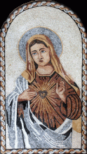 Immaculate Heart of Mary Arched Rope Border Mosaic