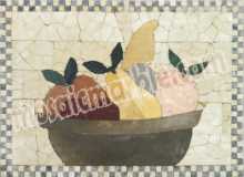 Simple Fruit Bowl Checker Border Backsplash Mosaic