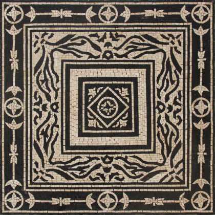 Black & White Royal Geometric Square Wall  Mosaic