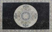 Exquisite Black Rectangle Central White Circle Mosaic