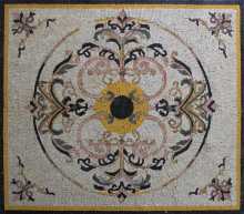 GEO2695 Synthetic Yellow Class Rug Handmade  Mosaic