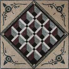 GEO2707 Optical Illusion 3D Squares Handmade  Mosaic