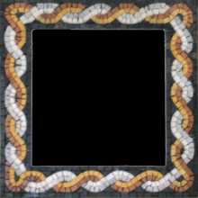 Orange & White Entangled Mirror Border Mosaic