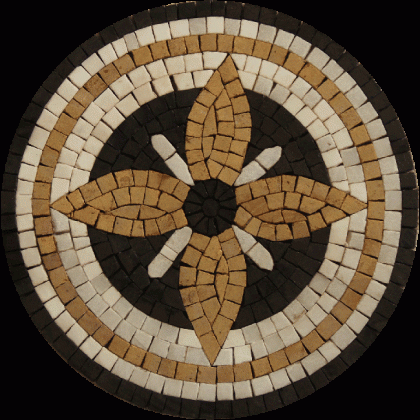 IN728 Round Flower Accent Wall Floor Inlay Tile  Mosaic