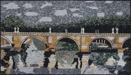 LS11 River Bridge with Green Mountains  Mosaic