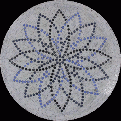 MD1679 Beautiful Big Flower Floral Medallion  Mosaic