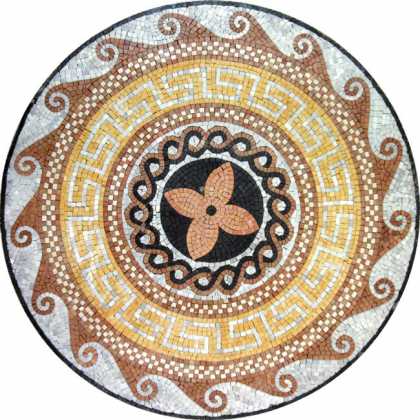 MD409 earth colors multi design medallion Mosaic