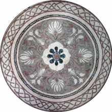 MD433 White on grey elegant motifs Mosaic