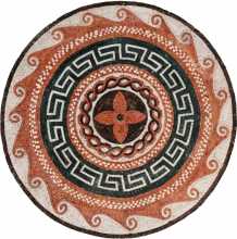 MD459 Red & black medallion art Mosaic