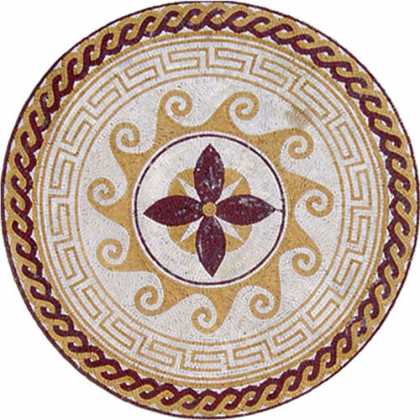 MD775 Flower, waves & keys medallion Mosaic