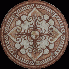 MD794 light brown and white elegant medallion Mosaic