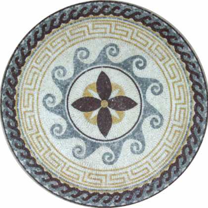 MD805 Flower Power Round Medallion Mosaic