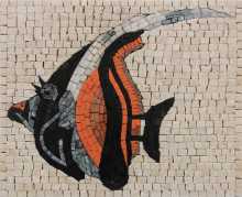 Angel Fish with Orange Details Mosaic Art