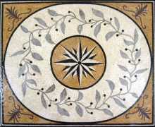 Mosaic Compass With Floral Details