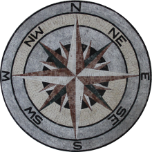 Nautical Compass Medallion Mosaic