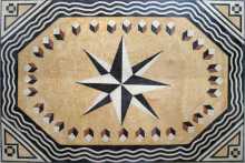 Black & Cream Compass Mosaic Rug