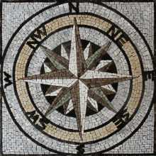 Square Floor Tile Compass Mosaic