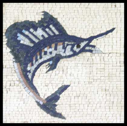 Blue Swordfish Mosaic